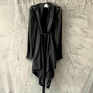All Saints black sheer versatile jacket/blouse. Playful styling options. S 12.